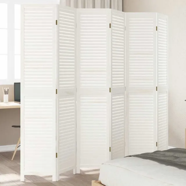 vidaXL Kamerscherm met 6 panelen massief paulowniahout retro wit, foto 2