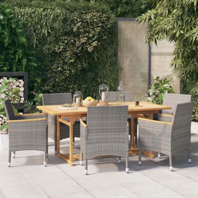 vidaXL 7-delige Tuinset met kussens grijs, foto 2
