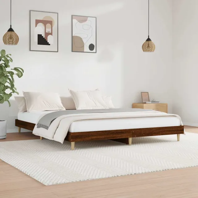 vidaXL Bedframe zonder matras bewerkt hout bruin eikenkleur 120x200 cm