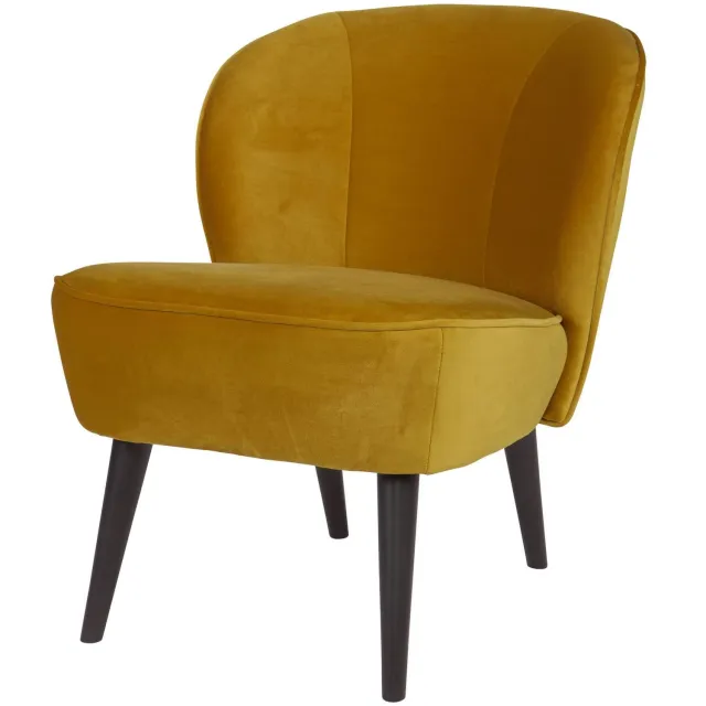 WOOOD Sara Fauteuil - Velvet - Oker - 59x71x70 ochre