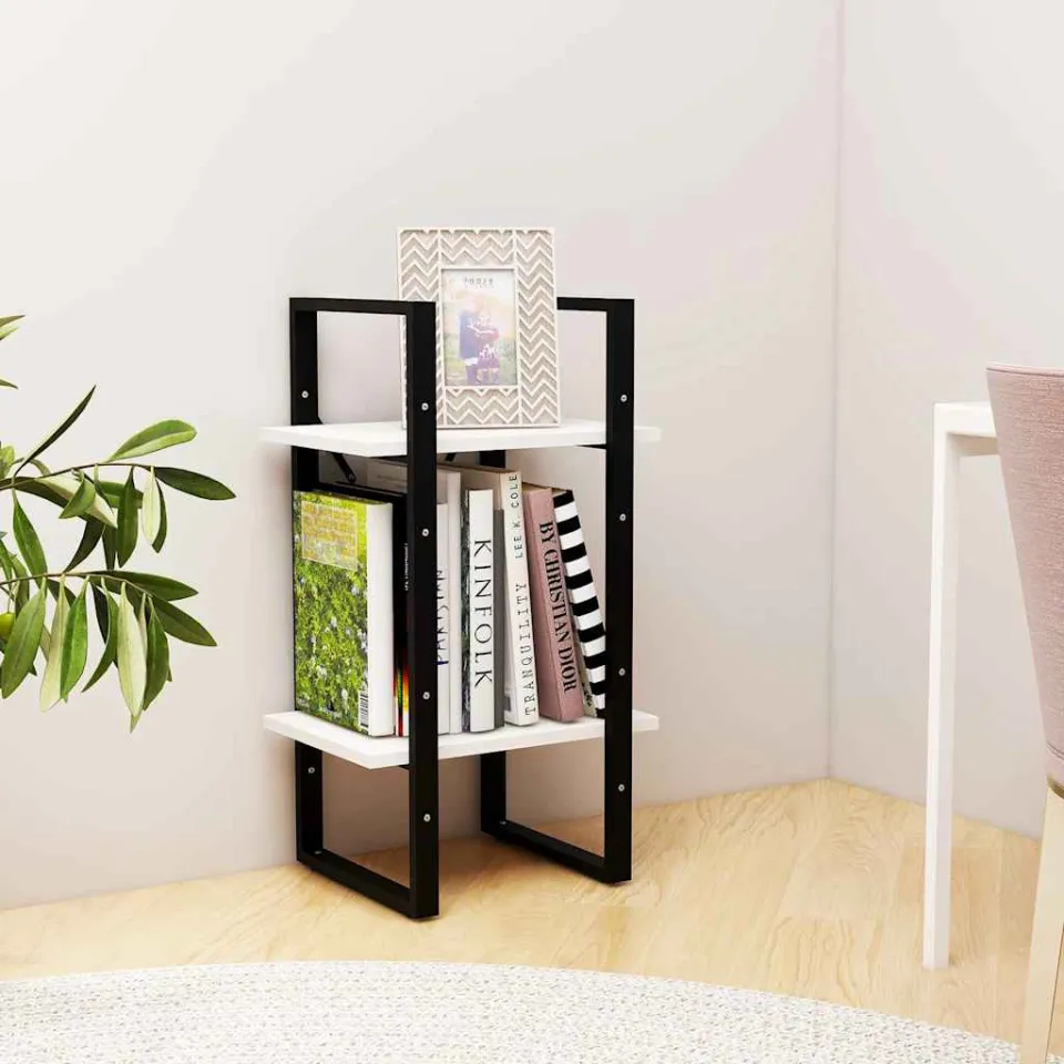 vidaXL Boekenkast met 2 schappen 40x30x70 cm massief grenenhout wit, foto 3