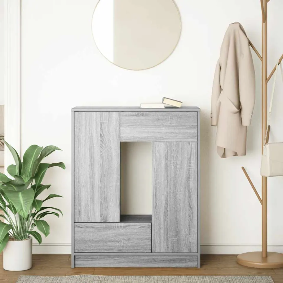 vidaXL Dressoir met lades en deuren 73x31x90 cm grijs Sonoma, foto 3