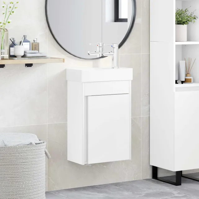 vidaXL Badkamermeubel met kraan Wit 40,5 x 22,5 x 62 cm