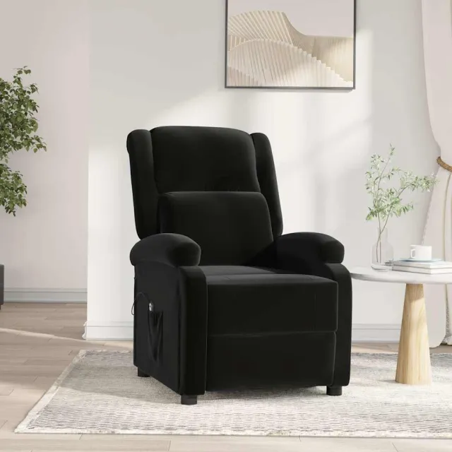vidaXL Fauteuil verstelbaar elektrisch stof zwart