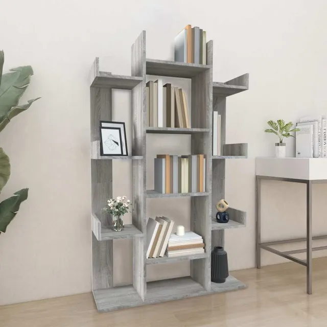 vidaXL Boekenkast 86x25,5x140 cm bewerkt hout grijs sonoma eiken, foto 2