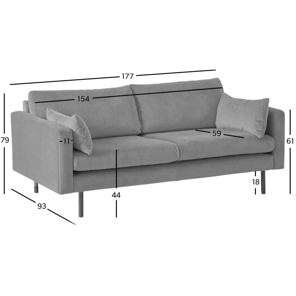 NOUS Living Adam 2-zitsbank velours kaki, foto 5
