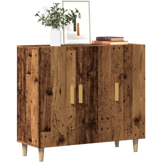 vidaXL Dressoir 90x34x80 cm bewerkt hout oud houtkleurig bruin, foto 2
