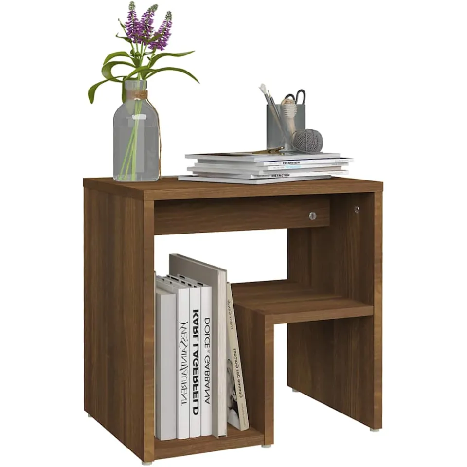 vidaXL Nachtkastjes 2 st 40x30x40 cm bewerkt hout bruin eikenkleur, foto 3