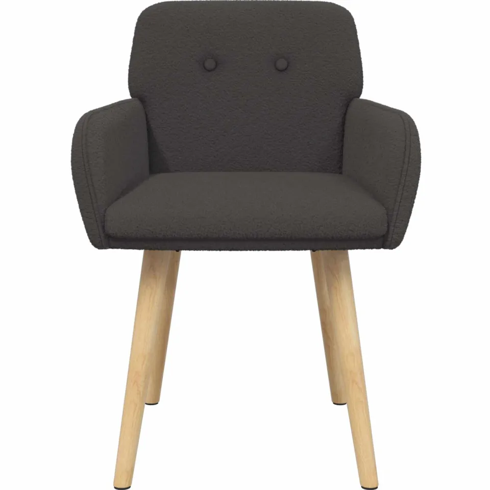 vidaXL Eettafelstoelen 4 st Bouclé Donkergrijs 59 x 56,5 x 85 cm, foto 4