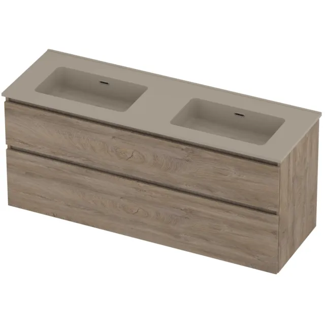 Proline Tribute Badmeubelset Porselein Elegant 140x46x62 cm Mat Crème Cotton Raw Oak Eiken