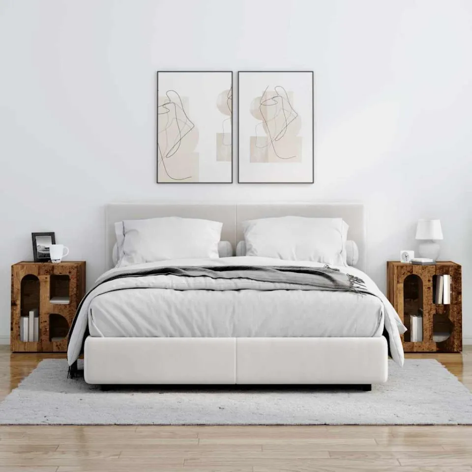 vidaXL Nachtkastje ELST 2 st Oudhout 40 x 35 x 50 cm Bewerkt hout bruin, foto 4