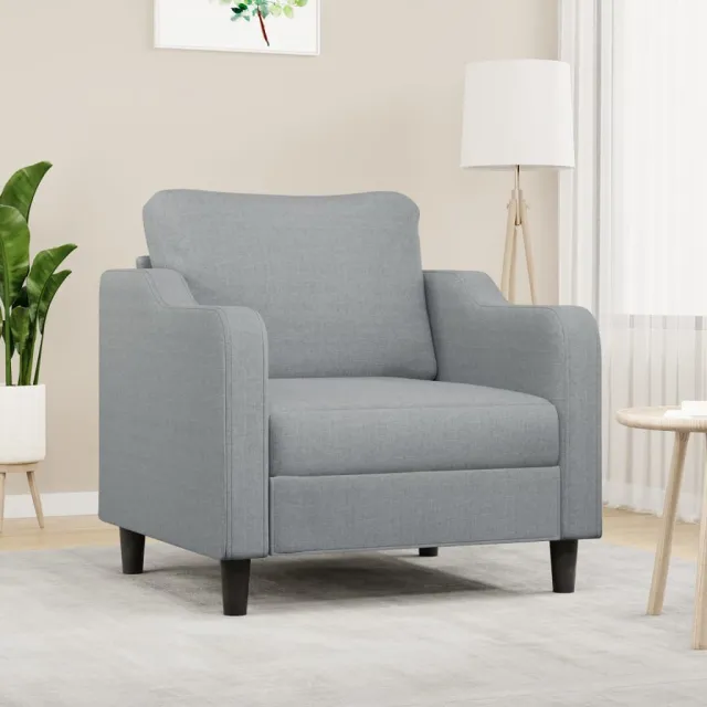 vidaXL Fauteuil 60 cm stof lichtgrijs