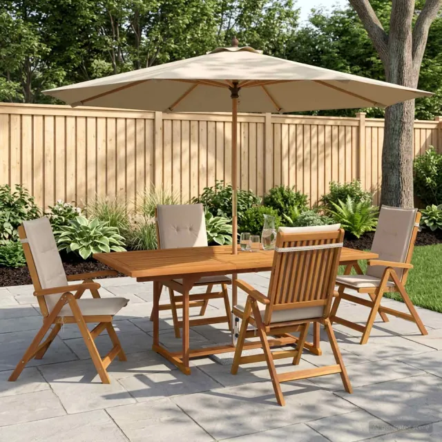 vidaXL 5-delige tuin eetset Naturel Massief Acaciahout, foto 2