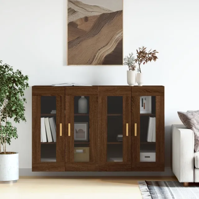 vidaXL Hangkasten 2 st bewerkt hout bruin eikenkleur, foto 2