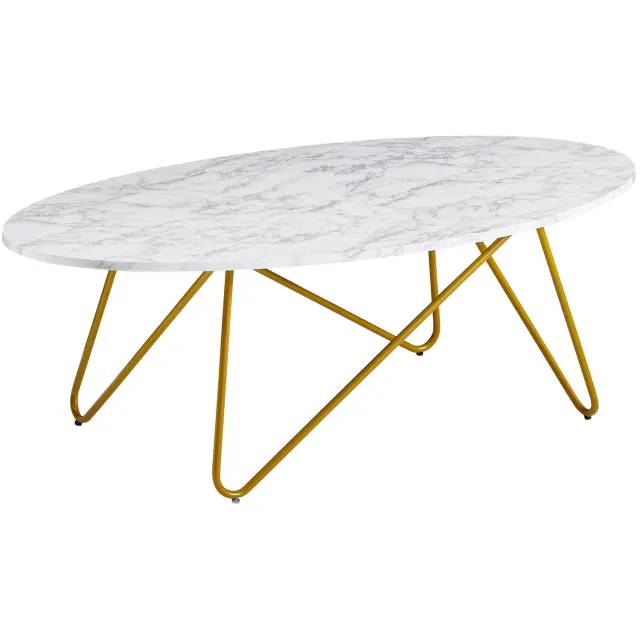 Cosmo Casa Salontafel - Wit - Metaal - Verstelbaar - 120 x 60 x 40 cm