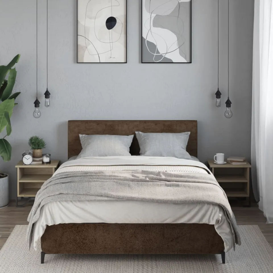 vidaXL Nachtkastjes 2 st 40x30x40 cm bewerkt hout sonoma eikenkleurig, foto 3