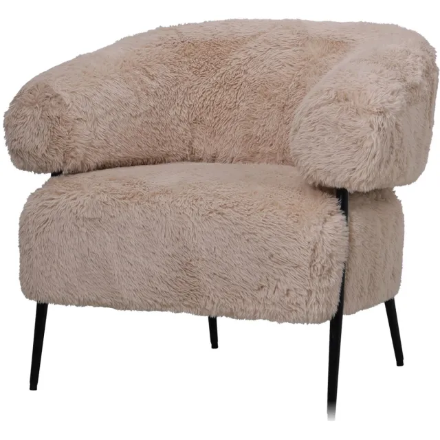 DÉJA Living Fauteuil Bogo Fluffy - Taupe Stof - 86x74x78cm