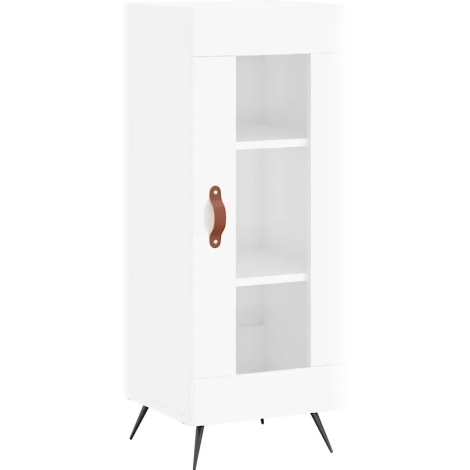 vidaXL Dressoir 34,5x34x90 cm bewerkt hout hoogglans wit, foto 3