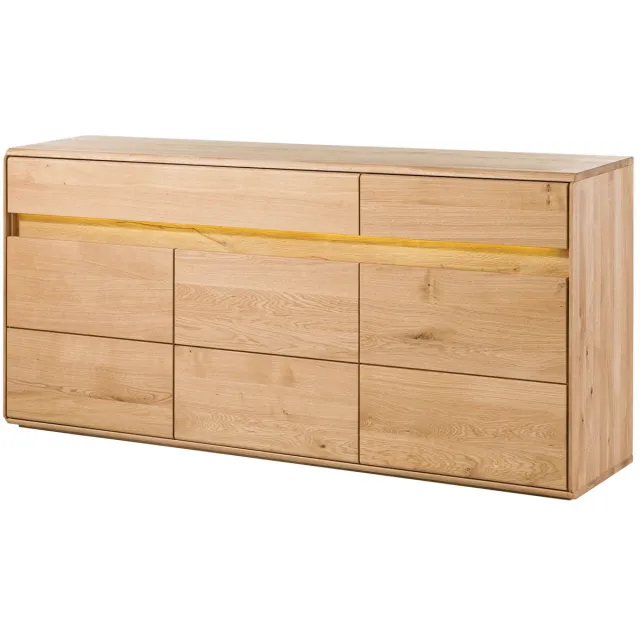 MASSIVMOEBEL24 .DE wilde eik dressoir blank massief hout 183,5x43,5x86 cm (BxTxH) geolied volledig massief gemonteerd CARDIFF #130