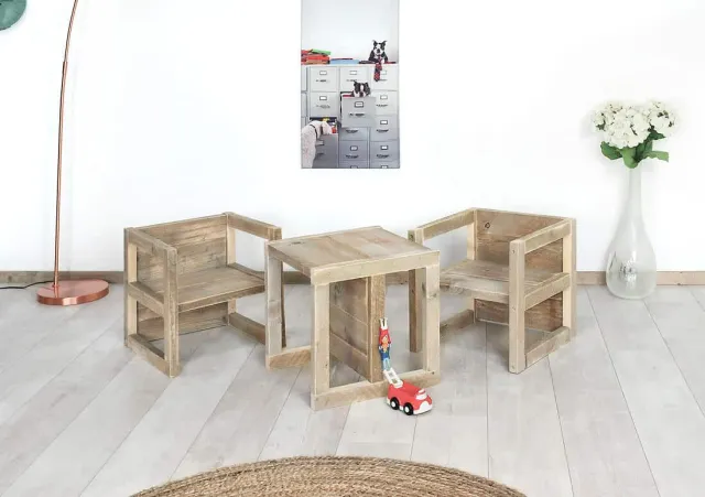 NordXL Multifunctionele steigerhouten tafel/stoel Benson