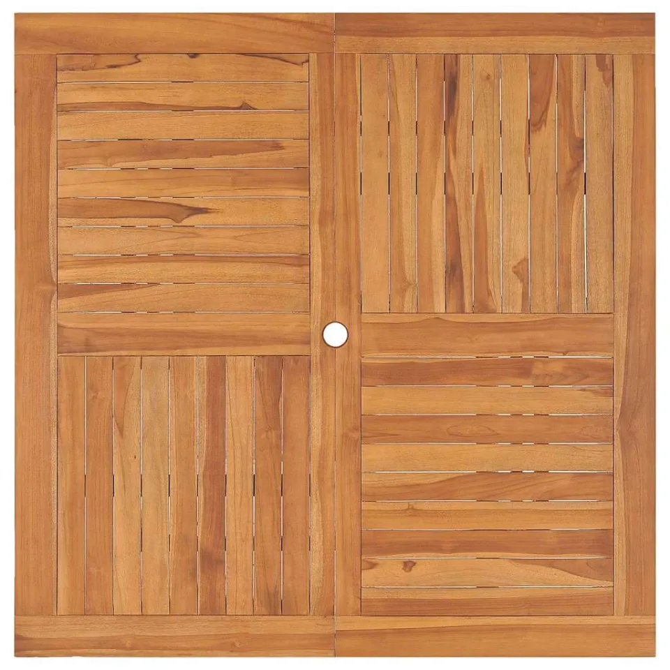 vidaXL Tuintafel 110x110x75 cm massief teakhout bruin, foto 3