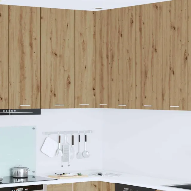 vidaXL Hangkast Ambachtelijke Eik en Wit 57 x 57 x 100 cm Bewerkt hout Bruin