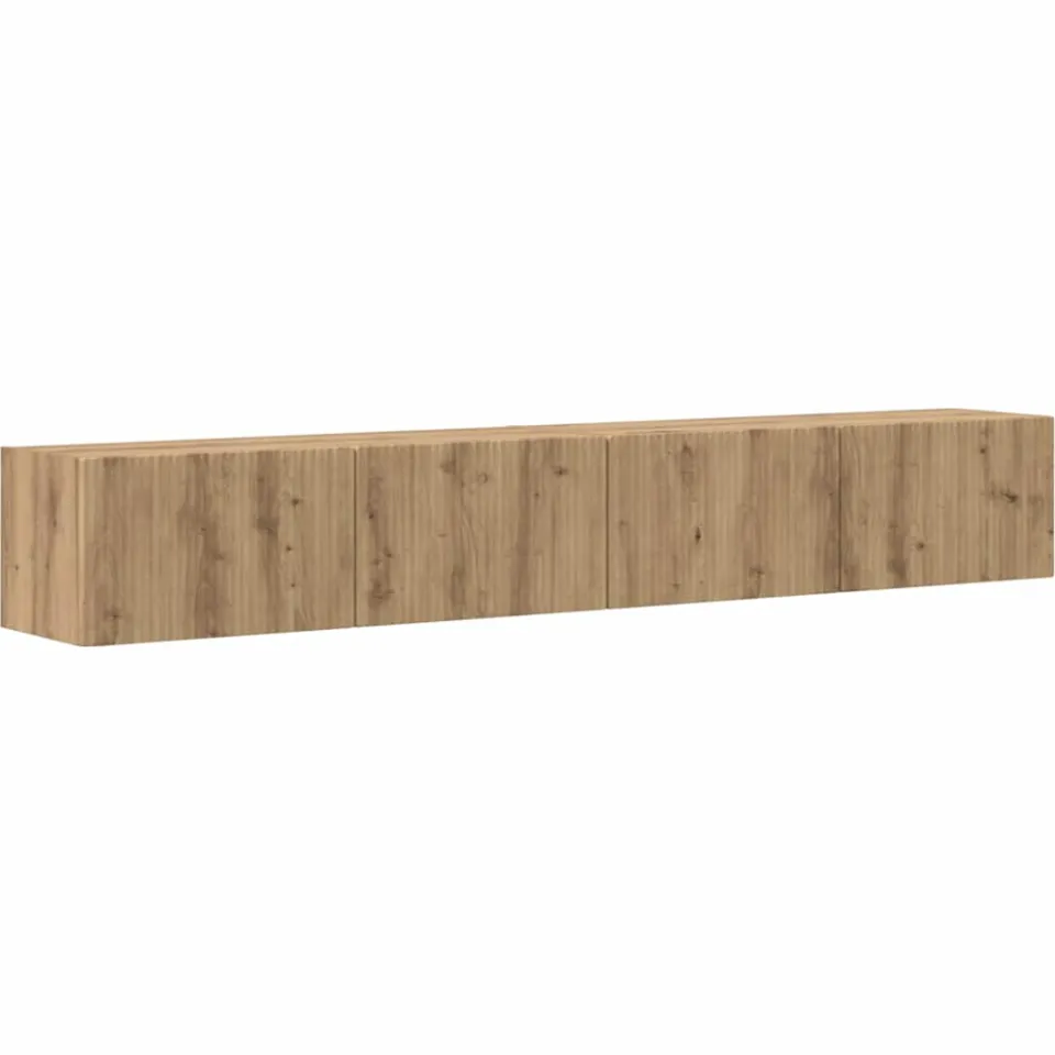 vidaXL TV Wandkast 2 st Ambachtelijk eiken Bewerkt hout, foto 3