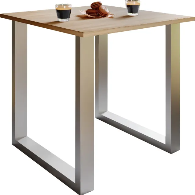 Vcm kleine tafel en stoelen, tafelstoel, eettafel en stoelen, kleine eettafel en stoelen, tafels en stoelen, compacte tafel en stoelen, kleine keukentafel en stoelen, tafel- en stoelset, keukentafels en stoelen, eettafels en stoelen Silber / Sonoma-Eiche