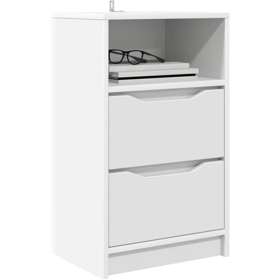 vidaXL Nachtkastjes 2 st Wit 40 x 30 x 67 cm Bewerkt hout