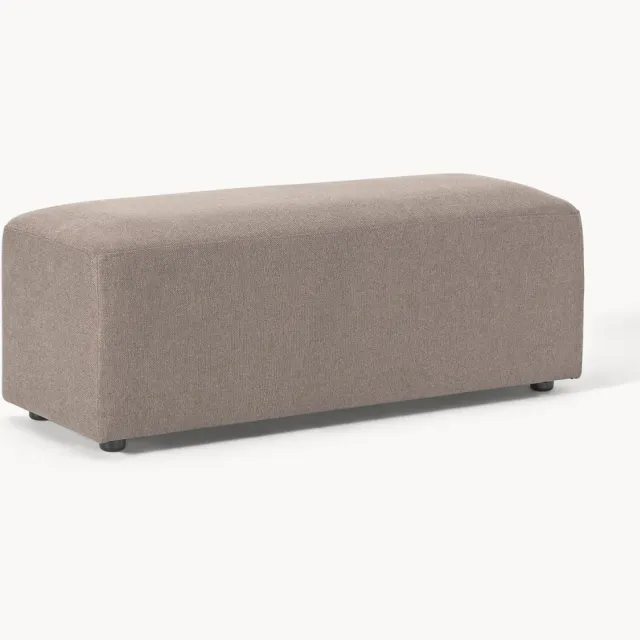 Westwing Collection XL poef Melva, B 116 x D 42 cm Taupe