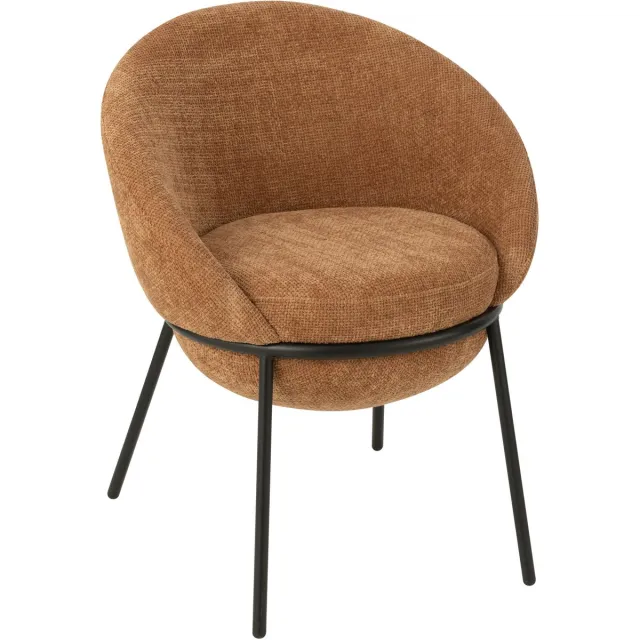 J-Line stoel Dining Chair - ijzer - terracotta/zwart Bruin