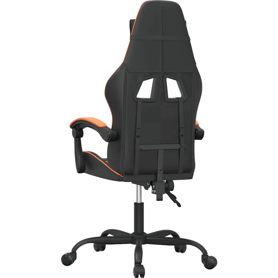 vidaXL Gamestoel draaibaar kunstleer zwart en oranje, foto 4