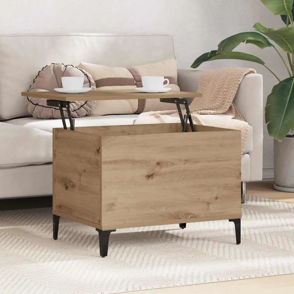 vidaXL Salontafel Artisan Eiken 60 x 44,5 x 45 cm Bewerkt hout, foto 4