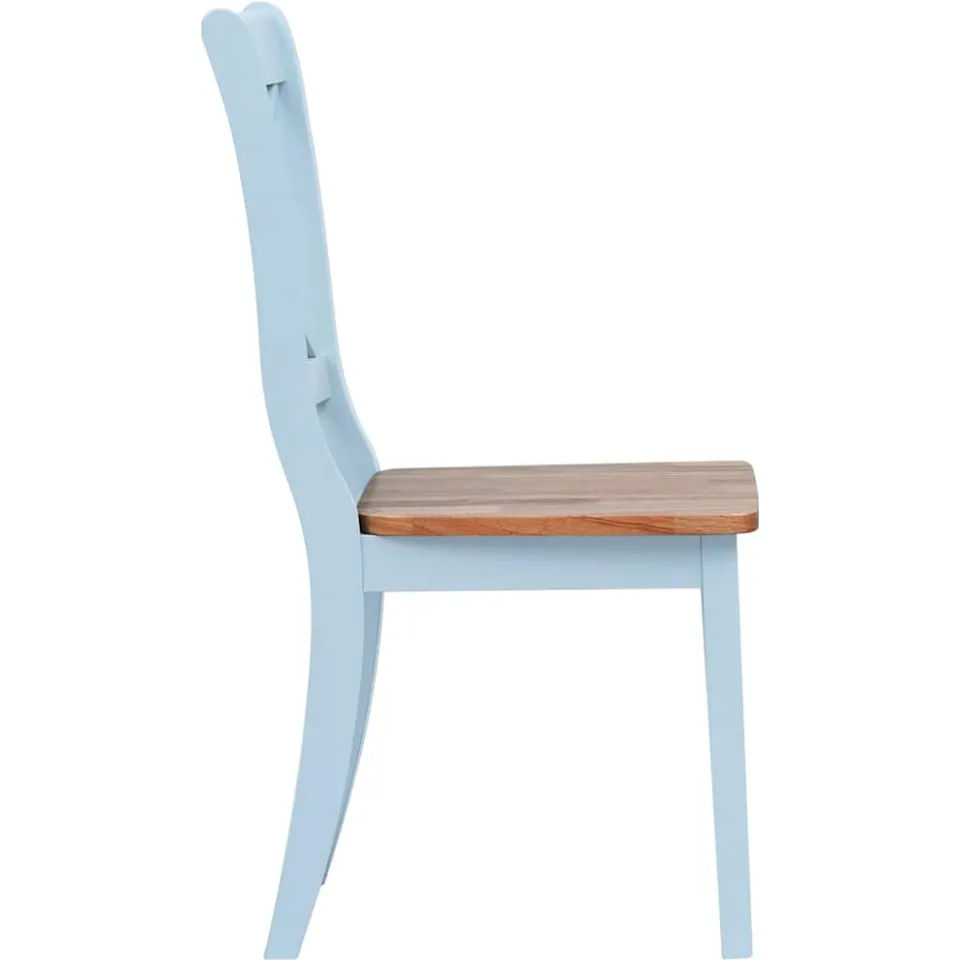 vidaXL Eetkamerstoelen 4 st massief rubberwood grijs en naturel, foto 4