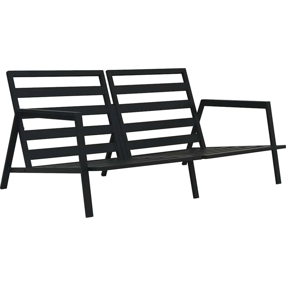 vidaXL 4-delige Loungeset met kussens aluminium donkergrijs grijs, foto 3