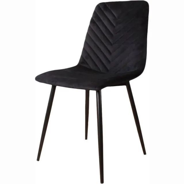 DS4U Gaby eetkamerstoel Velvet Zwart - Luxe design - Comfortabel zitvlak - Stijlvolle toevoeging aan uw interieur