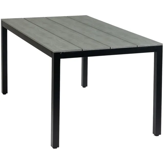 4 Seizoenen Tuinmeubelen Rechthoekige tuintafel Cyprus 160 | 4 personen | Grey/Black | Polywood & aluminium Black, Grey