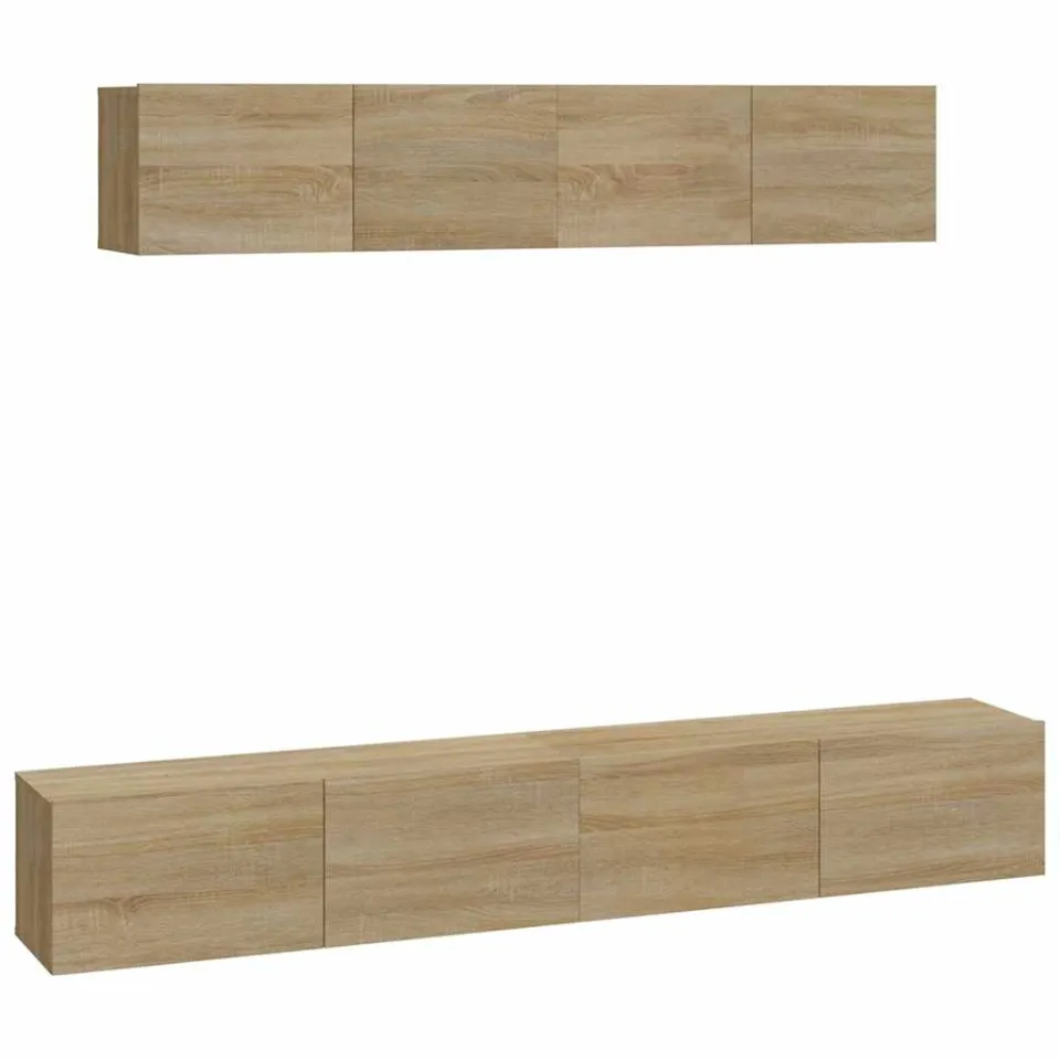 vidaXL 4-delige Tv-meubelset bewerkt hout sonoma eikenkleurig, foto 3