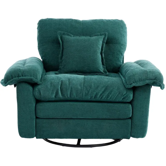 in& out door furniture Draaifauteuil met 360° draaifunctie, chenille, XL, met steunkussens- Groen