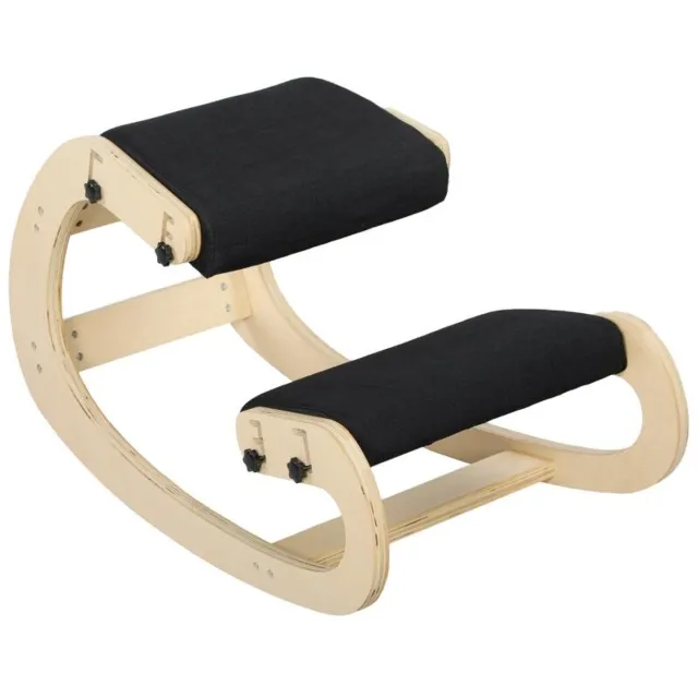 Wclavion Kniezitstoel‑ergonomisch‑hout‑schommelfunctie‑verstelbaar‑thuiskantoor wooden