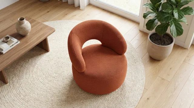 House&Garde Fauteuil – House&Garden Breathe Lounge Fauteuil Rust – Moderne Design Fauteuil – Comfortabele 1-Zits Relaxstoel – Luxe Stoffen Lounge Stoel – Hotel Chique Fauteuil voor Woonkamer, Slaapkamer of Lobby – 82x81x73 cm