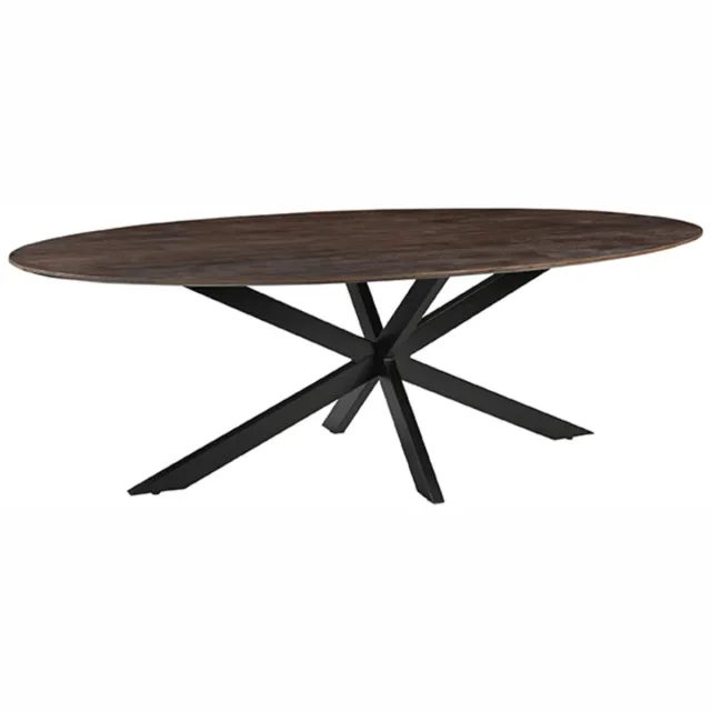 LABEL51 James Eetkamertafel - Bruin - Hout - 210 cm - Ovaal