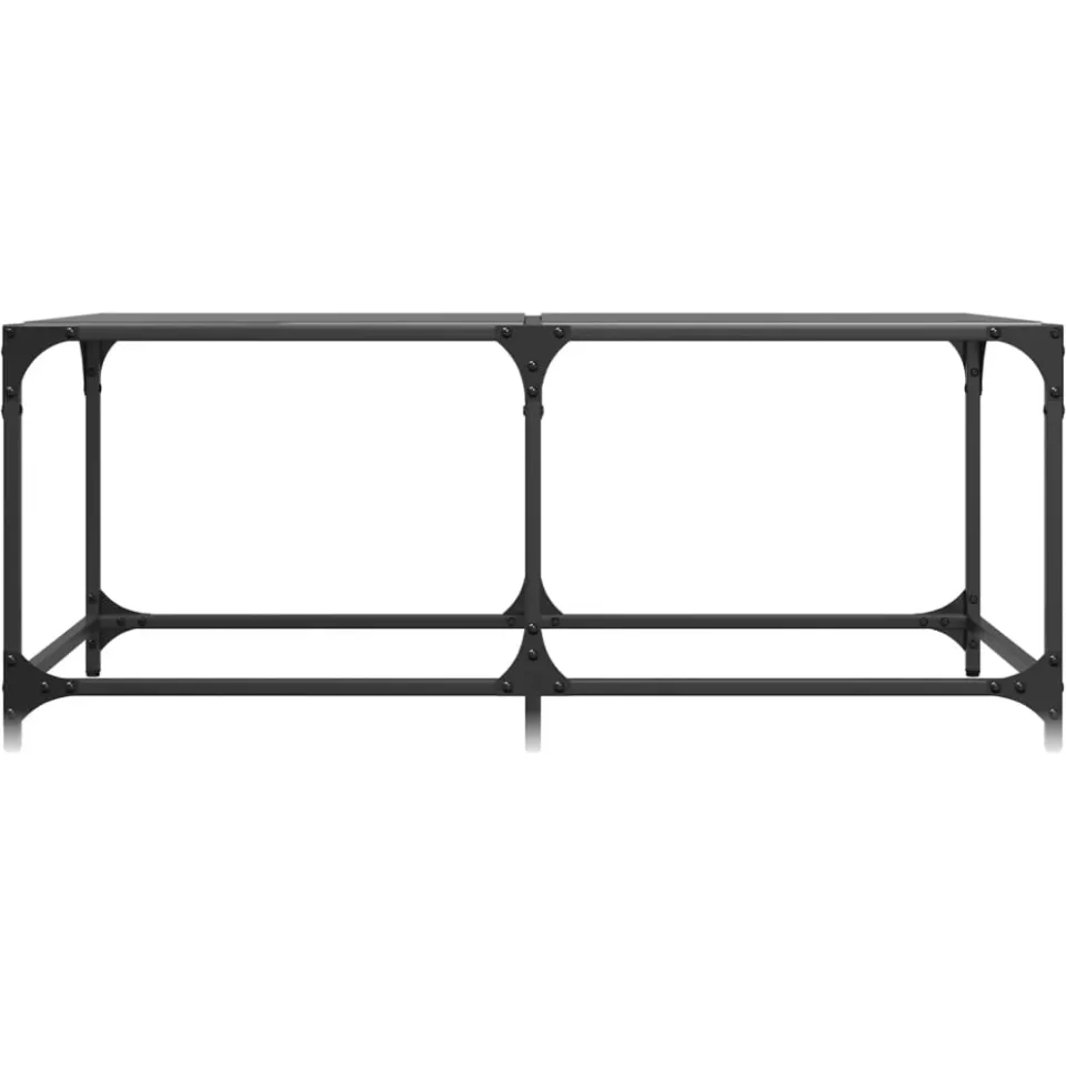 vidaXL Salontafel met zwart glazen blad 98,5x50x40 cm staal, foto 3