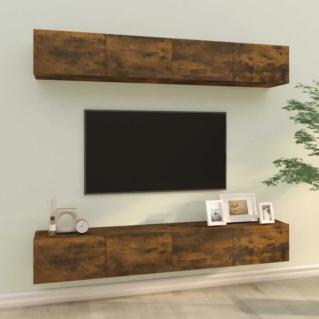 vidaXL Tv-wandmeubels 4 st 100x30x30 cm gerookt eiken Bruin