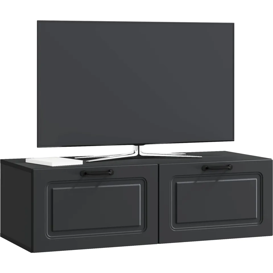 vidaXL Wandbeugel TV-kast Zwart 98 x 41 x 30 cm Bewerkt hout