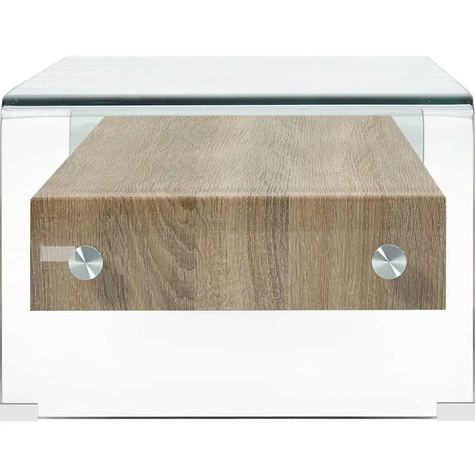vidaXL Salontafel 98x45x31 cm gehard glas transparant transparent, foto 4