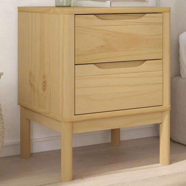vidaXL Nachtkastje FLORO 45x39x57 cm massief grenenhout wasbruin bruin, foto 2