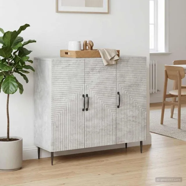vidaXL Dressoir Betongrijs 89 x 34,5 x 80 cm Bewerkt hout