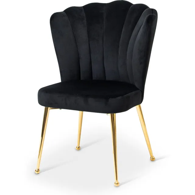 Milton & Oldbrook Velvet Eetkamerstoel Vienna Zwart