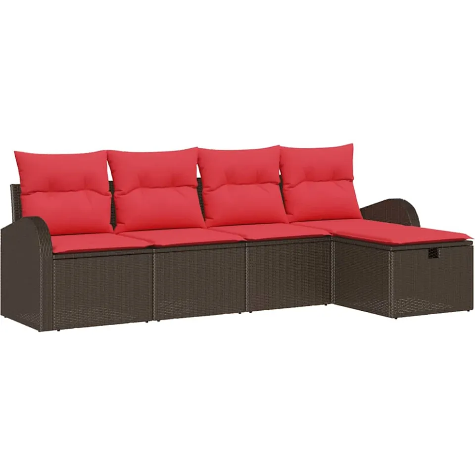 vidaXL Tuin Sofa Set 5 st Bruin poly rattan
